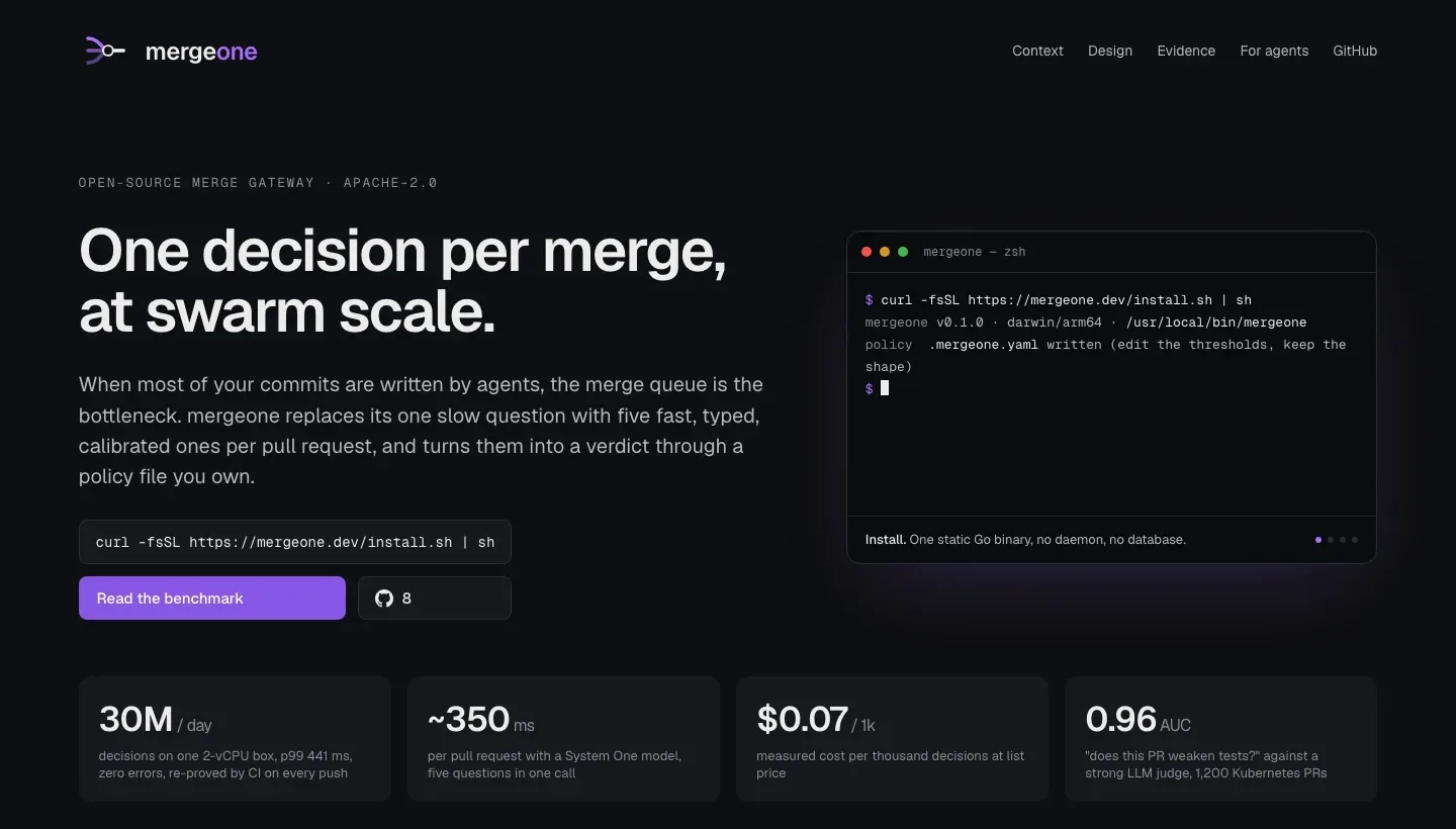 mergeone landing page